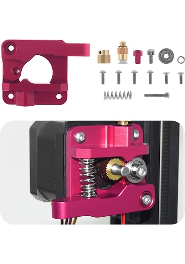 Tenfowee Aibecy Cr-10 Uzaktan Besleme Metal Alüminyum Ekstruder Blok Seti Sağ El - Kırmızı 3d Yazıcı Parçası