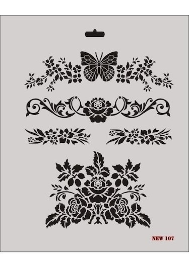 Rich New Seri N-107 Stencil 35X25 Cm