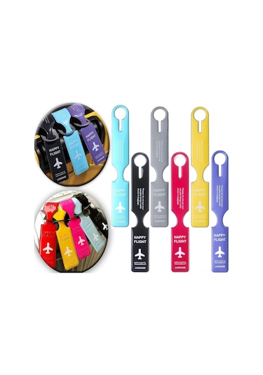 Geeksen 6 Adet Plastik Bagaj Etiketi - İsim Kartı İçeren Seyahat Çantası Etiketleri, Güvenli Ve Tanınabilir Bagajlar İçin