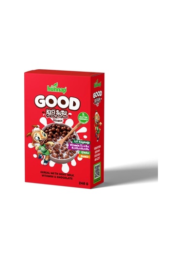 Hünnap Keçi Sütlü Çikolata Ve Vitamin Tahıllı Glutensiz Gevrek 240 Gr