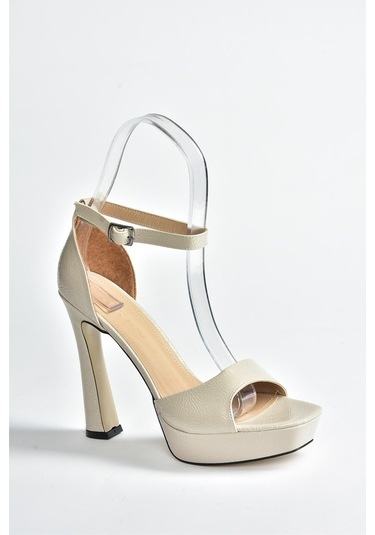Bej Rugan Platform Topuklu Kadın Ayakkabı K404580108