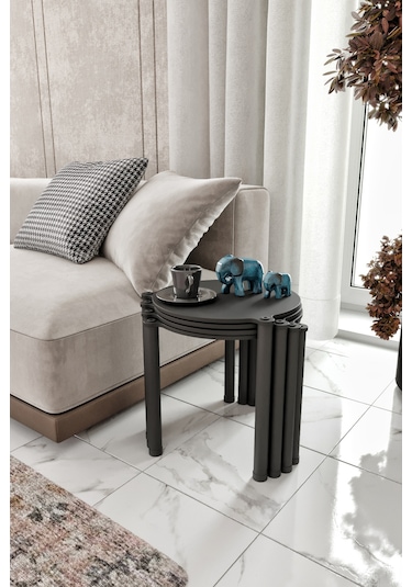 La Via Siyah Yuvarlak Zigon 4 Lü Siyah