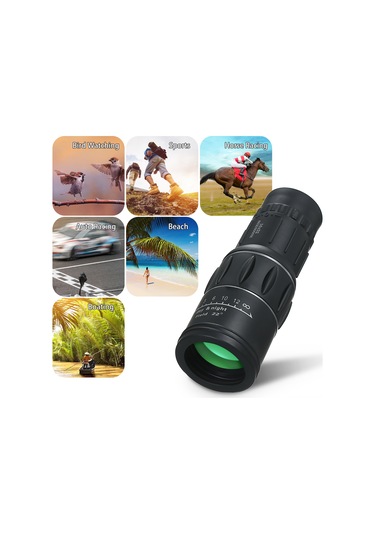 Wezone 16x52 Yeşil Filmlı Çift Odaklı Monoküler, Dağcılık Kamp Turizm İçin Hd Görüntü, Plastik+gümüş+alüminyum Seti