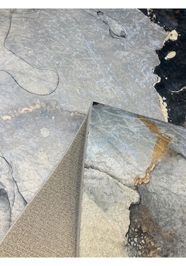 Dijital Kaymaz Yıkanabilir Renkli Modern Salon Halısı Mutfak Halısı Yolluk Balkon Halısı Ev Dekor Krem - Gri - Altın - Açık Mavi