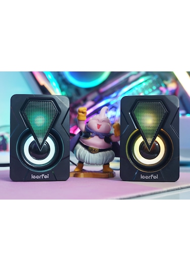 Leerfei Lf-1046 Rgb Led Mini Speaker 2 3 Watt Usb Hoparlör Seti