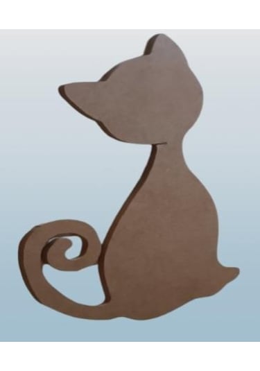 Hobi Adn Dekoratif Pano Kedi Cnc Kesim Ahşap Ham Mdf Model El Yapım
