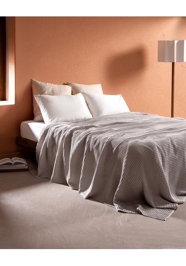 Avril Çift Kişilik Pamuklu Ecocell Düz Pike - Soft Mürdüm 8684427043424 Çok Renkli