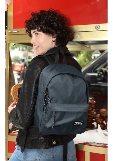 Jacbag Classic Junior -Tek Bölmeli Okul Çantası Junior Jac-Gri Çok Renkli