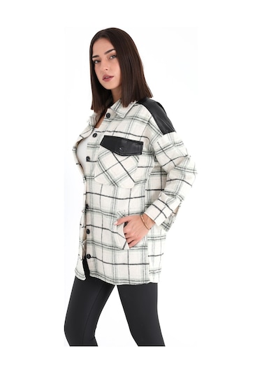 Deri Garnili Ekose Cepli Gömlek - Mint Yeşili-mint Yeşili Mint Yeşili