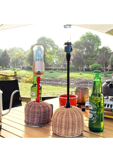 Lixada Lixada Açık Kamp Gaz Işık Uzatma Direği Açık Kamp Için Siyah