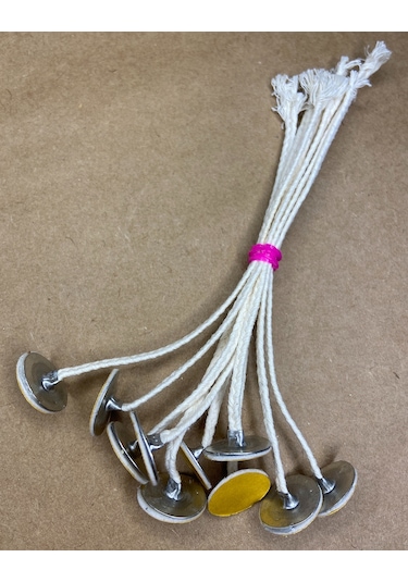 Pamuk İp Fitil No:16 + Yapışkanlı Sehpa - 20 Adet 15cm Boy