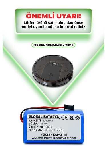 Anker Eufy Robovac 30c Uyumlu Batarya 3200mah