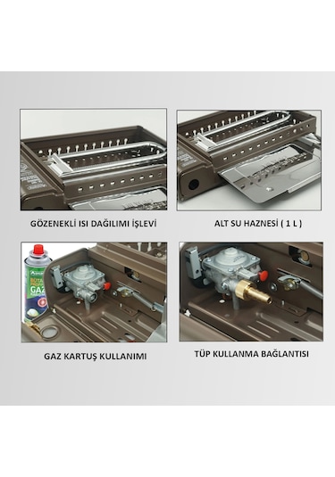 Ck-507 Orcamp Portatif Kamp Ocak Izgara - Out 1050 Tencere Seti Çok Renkli