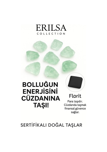 Sertifikalı Ham Cüzdan Boy Yeşil Florit Taşı Kütle - Zihinsel Denge Ve Günlük Enerji Temizliği