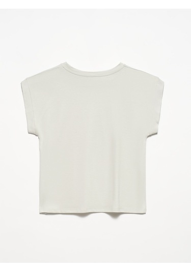 3504 Bisiklet Yaka Penye T-Shırt-Gri