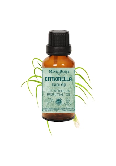 Minia Bahçe Sitronella Uçucu Yağı % 100 Saf Ve Doğal Citronella Oil 10 ML