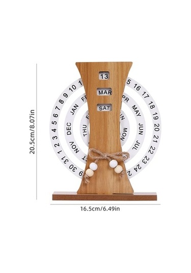 Lijinxu Ahşap Sürekli Takvim El Sanatları Masa Dönme - Dolap