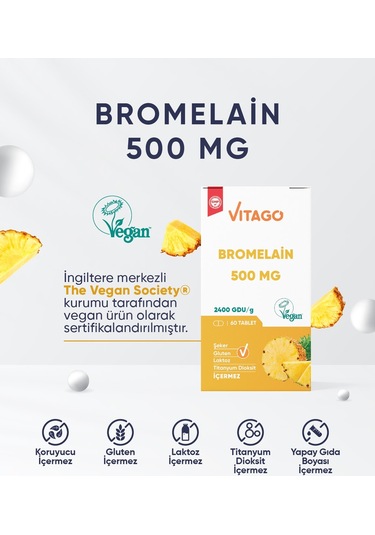 Vitago Bromelain 500 MG 60 Tablet