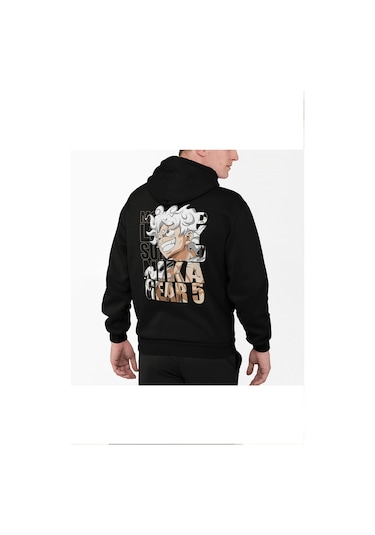 Luffy Gear 5 Nika Ön-arka Baskılı Kapşonlu Sweatshirt