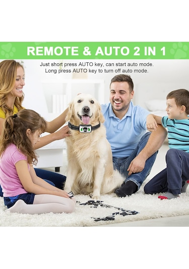 Geeroyoo Köpek Eğitim Ve Otomatik Havlama Durdurma Kolyesi, 4 Modlu, Su Geçirmez, Uzaktan Kumandalı