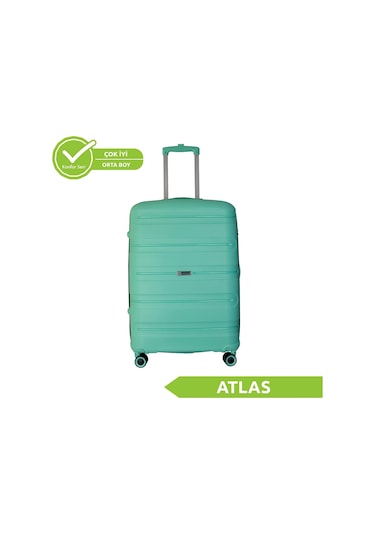 Vegmann Polipropilen Pp Atlas Su Yeşili Orta Boy Valiz Su Yeşili