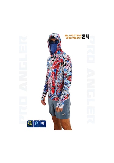 Fujin Pro Angler S24 Buff & Hoodie Makai Blue Red Kırmızı