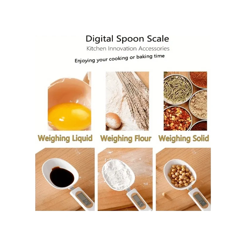 Chuangyinshop 1 Adet Siyah Dijital Kaşık Terazi Hassas Ölçüm Aleti Mutfak Fırın Restoran Siyah