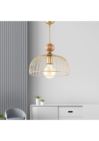 Dede Tekli Ahşaplı Cesta Sarkıt Avize Eskitme Eskitme Boya