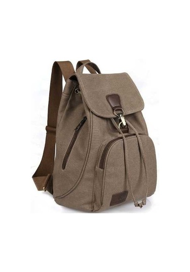 Maoyaya Kadın Tuval Öğrenci Laptop Çantası Kahve Kahverengi