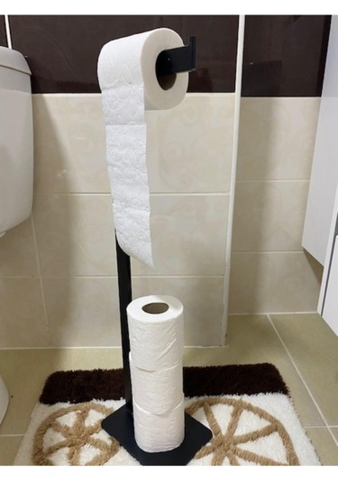 Sağlam Siyah Wc Kağıtlığı Yedekli Sallanmaz