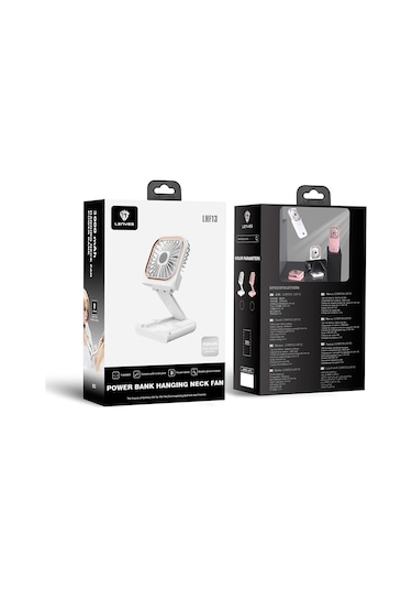 Lenyes Lhf13 Powerbank Özellikli Standlı Portatif Soğutucu El Fanı Beyaz