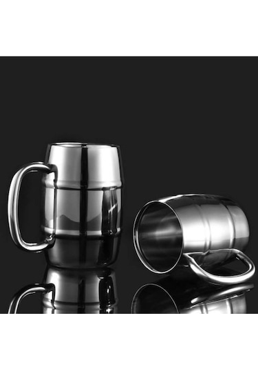 420/320 Ml Mutfak Düz Paslanmaz Gadget Çift Duvar Kahve Çelik Bira Süt Bardağı 420ml