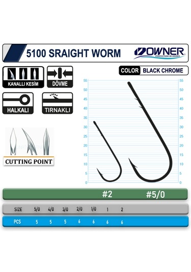 Owner 5100 Uzun Vmc 9210Nı Çarpraz Uzun Gövde Nikel Çelik Iğne,Ad