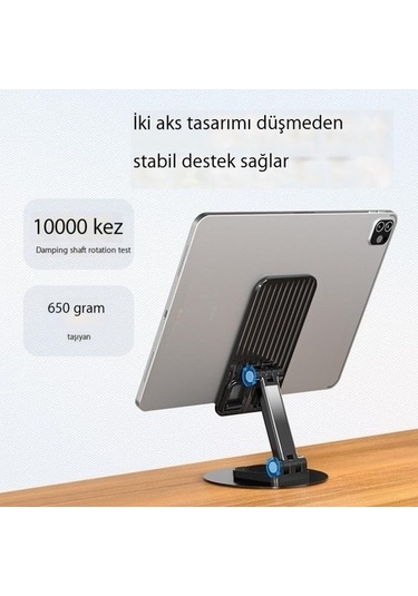 Muduan Dönen Teleskopik Katlanır Disk Metal Ağırlıklı Masaüstü Cep Telefonu Tablet Tembel Standı Beyaz Yok Havalandırma Wcwza7
