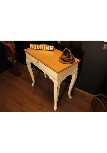 Wooding 80 Cm Masif Naturel Krem Oymalı Dresuar Krem