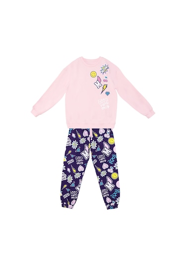 Denokids Mshb&g Sticker Kız Çocuk Eşofman Takım Çok Renkli