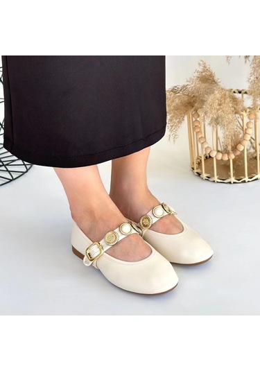 Biçomi Atnis Bej Cilt Babet Ayakkabı Çok Renkli