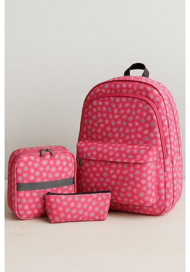 Newbag Kamuflaj Kız Sırt Okul Çantası-3'lü Set Yeni Sezon