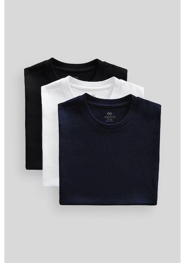 Tommylife Standart Fit Basic O Yaka 3lü Paket Siyah-beyaz-lacivert Erkek T-shirt 87911 Siyah-beyaz-lacivert
