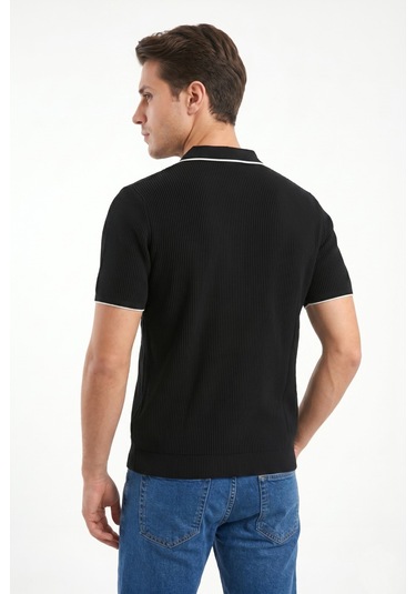 Baglan Erkek Spor Polo Yaka Triko Tişört Bgl-st05374 Siyah
