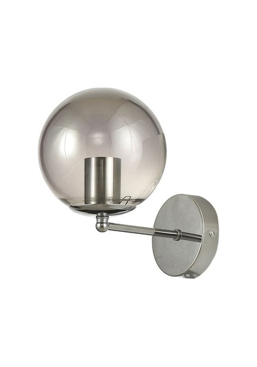 Pinza Aplik Füme Camlı Salon Oturma Odası Modern Duvar Apliği Krom Kaplama Krom Kaplama