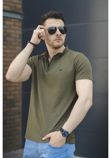 Roderick Hakim Yaka Petek Kumaş Yarım Fermuarlı Erkek Tshirt