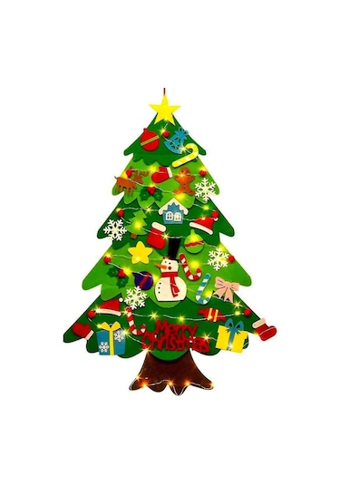 Çocuklar İçin Kendin Yap Keçe Noel Ağacı Hediyesi, Noel Ve Yeni Yıl İçin Çıkarılabilir 32 Süsleme - Yujia Fmy