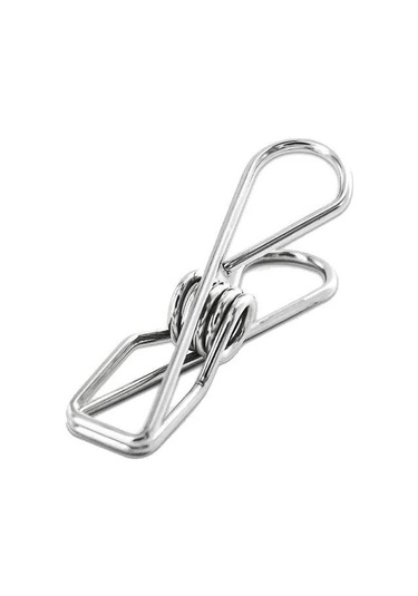 Leezsing Stainless Çelik 5.6cm Giyim Klembi Seti - 20 Adet, Doğal Kurutma, Hafif Ve Pratik, Gümüş Renk Gümüş