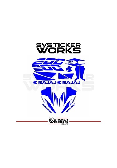 Bajaj Ns200 Sticker Set Takım 16+ Parça Ürün Renk Mavi