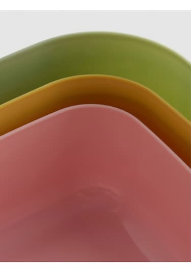Primark Home Pastel Renkli 3'lü Saklama Kabı Çok Renkli