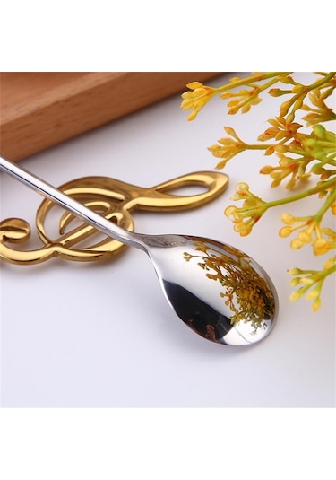 Siyah Paslanmaz Çelik Müzik Notaları Kahve Kaşığı Karıştırma Fincan Kaşık Müzik Çubuğu Dondurma Kaşığı Mutfak Aracı Kaşık Aksesuarları