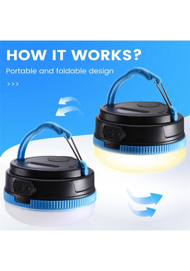 Kamp Çadırı Işığı Led Çadır Asılı Işık Taşınabilir Asılı Işık Mavi