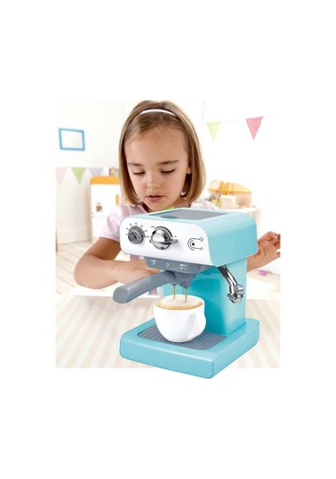 Pilli Işıklı Sesli Mutfak Oyuncağı Gerçekçi Buhar Özellikli Eğitici Espresso Makinesi