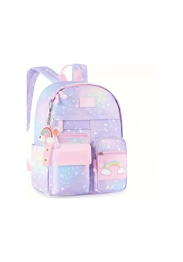 Honeybeeshop 1 Adet Moda Naylon Gradyan Omurga Koruma Sirt Cantasi Mor Kucuk Mor